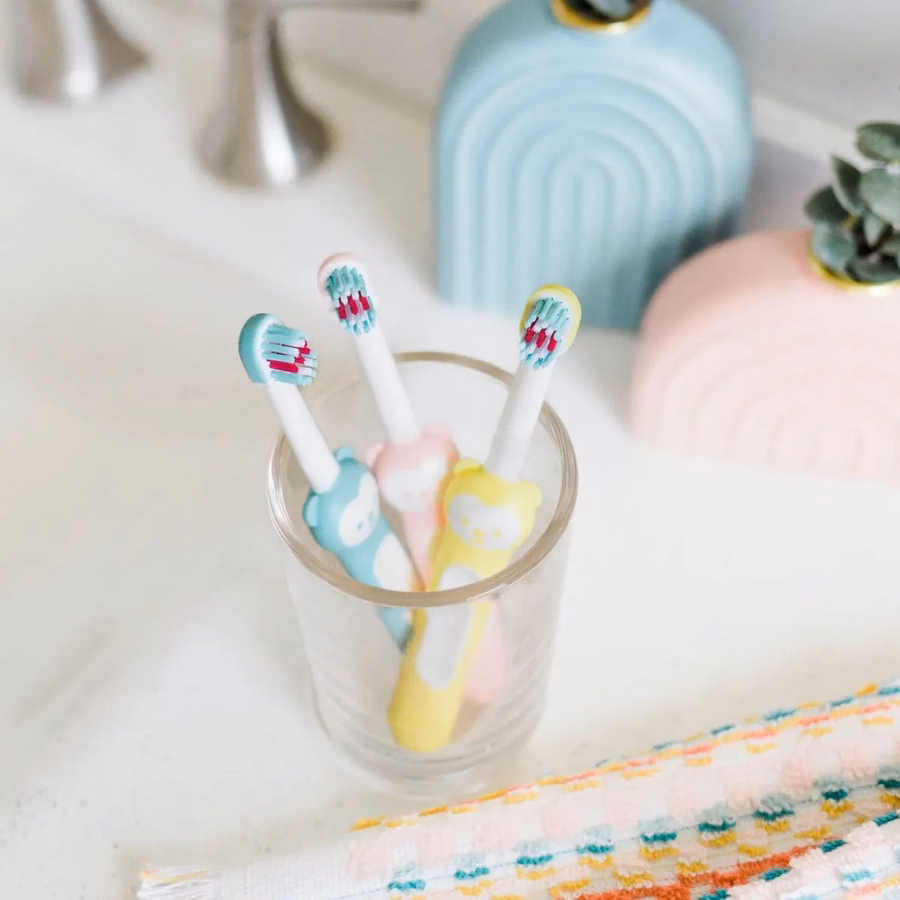 Kit para aprender a cepillarse los dientes - Cepillos de dientes para bebés de 5 meses en adelante, juego de 2